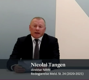 Nicolai Tangen høring i Stortingets finanskomité 3. mai. Foto: Skjermdump / Stortinget.no